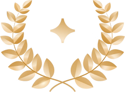 Golden laurel wreath with a shining star in the center.